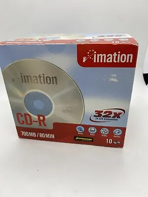 IMATION 10 Discs Printable Blank CD-R Discs Top 700MB/80Min - NEW Sealed • £8.99