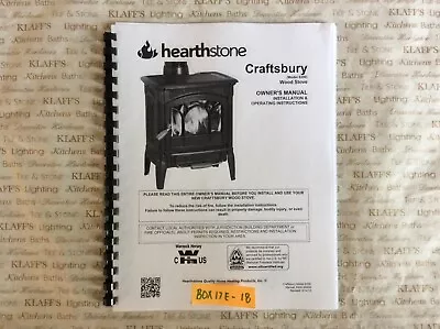 Hearthstone Craftsbury 8390 Woodstove Operation Owners Parts Manual  • $12.95