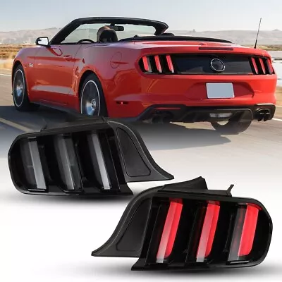 Euro Style LED Sequential For 2015-2022 Ford Mustang Smoke Rear Lamp Tail Lights • $272.75