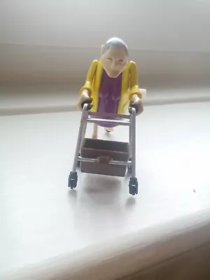 Wind Up Racing Grannie With Moving Feet Zimmer Frame Cute Figurine Toy Display • £9
