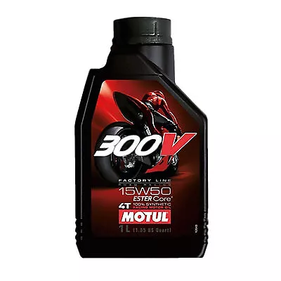 Motul 300V Synthetic Factory Line Road Racing Motorcycle Oil 15W-50 1L 104125 • $22.51