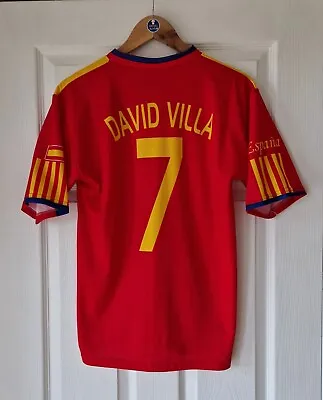 Spain Home Football Fan Shirt  - Size Adult Small - DAVID VILLA • £12