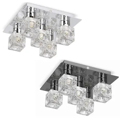 Ice Cube Ceiling Light Fitting 5 Way Flush Spotlight Living Room Modern Lights • £29.99