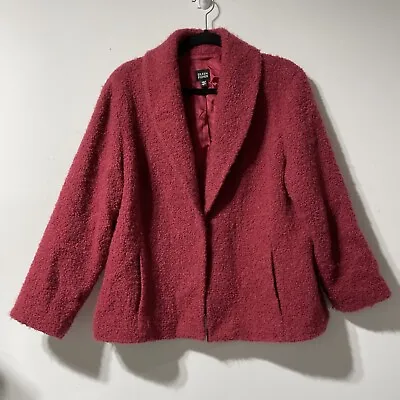 Eileen Fisher Womens Sweater Coat Fuschia Pink Wool Blend Lined Size Large  • $64