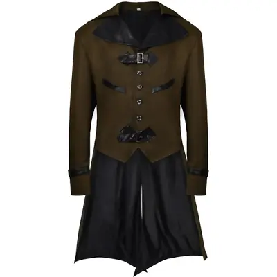 Mens Victorian Tailcoat Renaissance Pirate Gothic Medieval Steampunk Jackets Top • $38.23