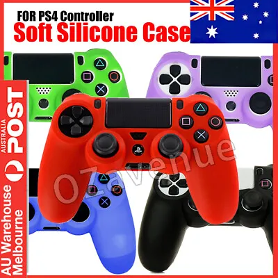 $4.85 • Buy Soft Silicone Cover Skin + 8x Thumb Stick Cap Cover For Sony PS4 Controller AU