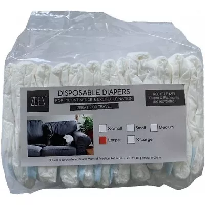 ZEEZ Disposable Dog Diapers Nappies For Dogs And Puppy - 12 Pack Medium Size • $25