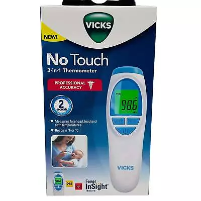 Vicks No Touch 3-in-1 ThermometerMeasures ForeheadFood And Bath Temperatures • $15.99