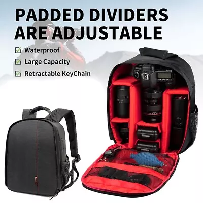 Compact Professional Waterproof Photo Video DSLR Camera Backpack Travel Bag Pack • £14.99