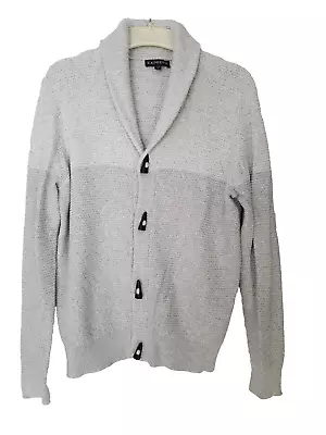 NEW Express Button Up Two Tone Grey Cotton Sweater Men's Size M • $14.50