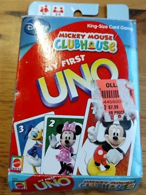 Mattel Disney Mickey Mouse Clubhouse My First UNO King-Size Card Game 2008-used • $7.99