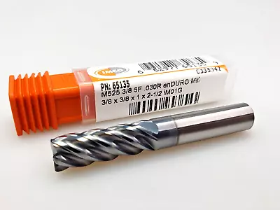 $49.95 • Buy IMCO 3/8  X 3/8 X 1 X 2-1/2 R.03 Solid Carbide End Mill EnDURO 5 Flute 65135