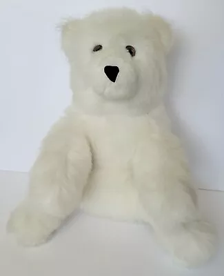 Vintage 1987 Vermont Teddy Bear White Plush Bear 15  Stuffed Animal • $19.95