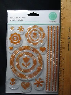 2007 Martha Stewart Clear Stamp Set - Heart & Flower #MA331032 • $8.95