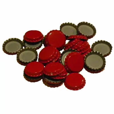 Crown Caps RED Beer Bottle Tops Homebrew Beermaking 40Pk Ale Cider Gingerbeer • £5.98