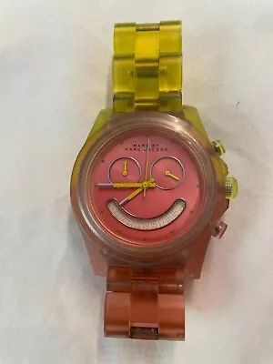 Marc Jacobs Women's Pink And Yellow Smiley Face Chronograph Watch  Raver  • $25.40