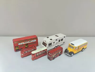 Buses Bundle Matchbox Leyland Valetta Malta Tram Omega Camper Van Zylmex K710 X6 • £8.89