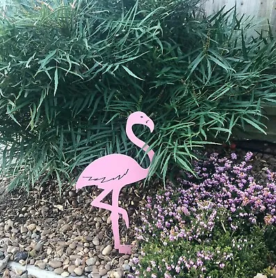 Pink Flamingo Decorative Metal Garden Ornament Garden Decor Statues Garden Art • £14.95