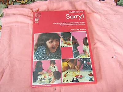 1973 Waddingtons Sorry Childrens Board Game 100% Complete • £13.95