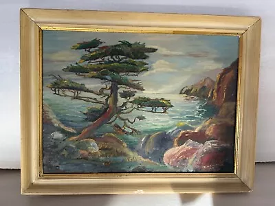 1960 Carmel By The Sea Monterey Pacific Coast Oil Painting By Freda Kallam • $1250