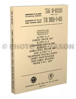 1950-1969 Dodge M37 Shop Manual M42 M43 M201 TM 98030 Truck Repair Service • $148.32