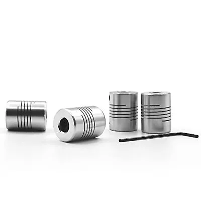 Pack Of 4pcs Flexible Shaft Coupling 5mm To 8mm Shaft Aluminum Casing With Hex • $11.77