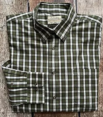Cabellas Outfitter Series Long Sleeve Plaid Shirt Green Mens Xl Excellent • $19.99