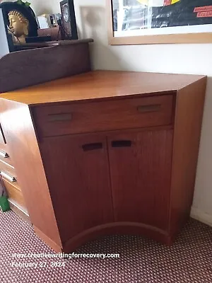 G Plan Corner Cabinet/desk/all Original No Holes Or Color Change. Curved Doors • £375