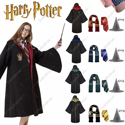 Harry Potter Children Adult Robe Cloak Gryffindor Slytherin Cosplay Costume • $10.79