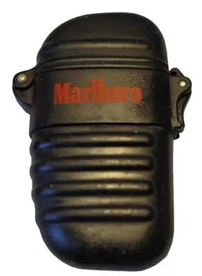 MARLBORO - VINTAGE - ADVERT - POCKET GAS CIGARETTE LIGHTER  Points Jet Black • $9.99