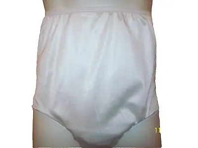 WHITE Nylon Tricot (2 LAYER 8  SLEEVE) PANTY *  24-38  Waist * Sides 10  * MEN • $41.99