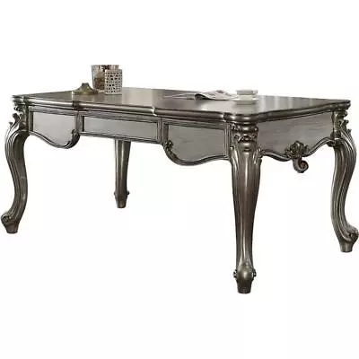 ACME Versailles Wooden Executive Writing Desk With 3 Drawers In Antique Platinum • $1243.83