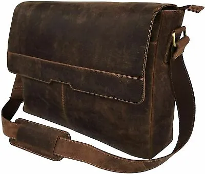 Vintage Leather Men Laptop Tab IPad Messenger Shoulder Briefcase  Mens Women Bag • $92.99