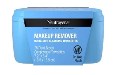 Neutrogena Makeup Remover Wipes In  Reusable Container  25 Ct - Brand NEW! • $9.19