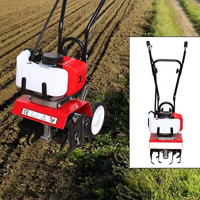 Mini Tiller Gas Powered Rototiller Garden Farm Cultivator Tiller 2-Stroke 52cc • $150.10