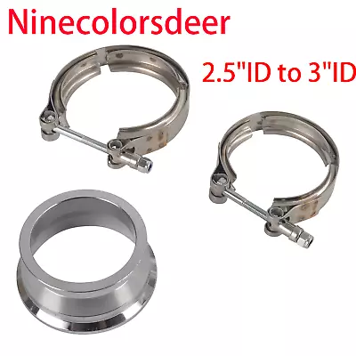 2.5  To 3  ID Steel Exhaust V-band ADAPTER 3.0 Flange CNC 3in W/Clamp • $35.55