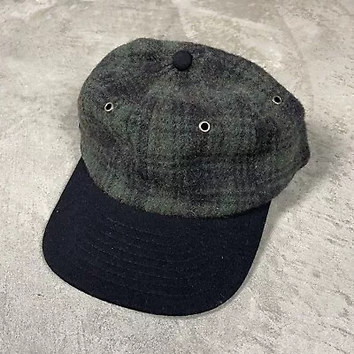 Vintage Wool Flannel Strapback Hat Dad Cap Men’s Tartan Plaid Hunting Hiking • $19.99