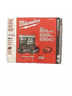Milwaukee M18 2x 6.0 Ah HIGH OUTPUT Batteries Kit Charger 48-11-1862S OEM 18V • $164.99
