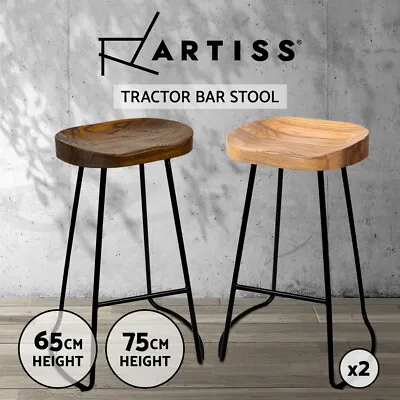 $166.95 • Buy Artiss Bar Stools Kitchen Stool Tractor Wooden Barstools Vintage Retro Chair