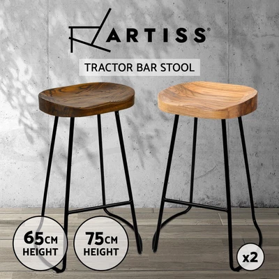 $163.28 • Buy Artiss Bar Stools Kitchen Stool Tractor Wooden Barstools Vintage Retro Chair