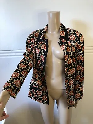 VINTAGE Adele Palmer Size 14 Satin Fleur De Lis Jacket Ex Cond • $35