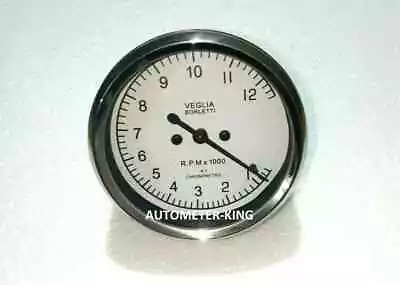 Veglia Borletti Tachometer WHITE FACE DUCATI 12000 Rpm 4:1 Replica • $19.50