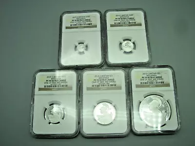 2015 Great Britain Silver Britannia 5 Coin Proof Set NGC PF 70 - 1/10 To 1 Oz • $350