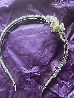 Handmade With Crystals Hand And/ Tiara With Dragonfly And Flower In Original Box • £19.50