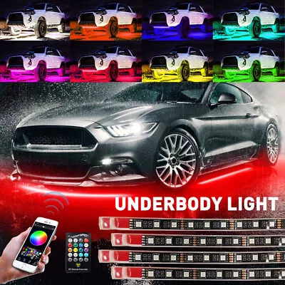 RC APP Under Strip LED Car Tube Underbody Underglow System Neon Light RGB Kit EC • $32.99