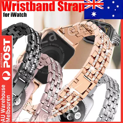 $12.49 • Buy Bling Stainless Steel IWatch Band Case For Apple Watch Series 8 7 6 5 4 3 2 1 SE