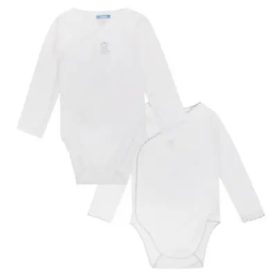 Baby Girls Bodysuits 2 Pack Jacadi Designer Long Sleeve 0-12m Rrp £23 Bnwt • £3.95