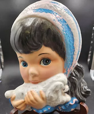 Vintage Ucagco Northern Girl With Snobby Poodle Ceramic Wall Art Plaque  • $79.99