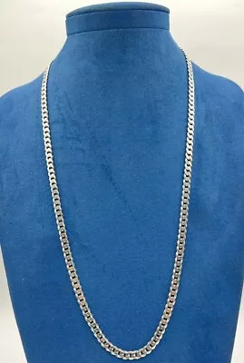 México Solid 925 Sterling Silver Cuban Link Chain 28” • $0.99
