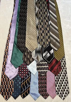 Vintage - Modern Men’s Neck Ties Lot Of 21 Multicolor Designer Name Brand • $14.99